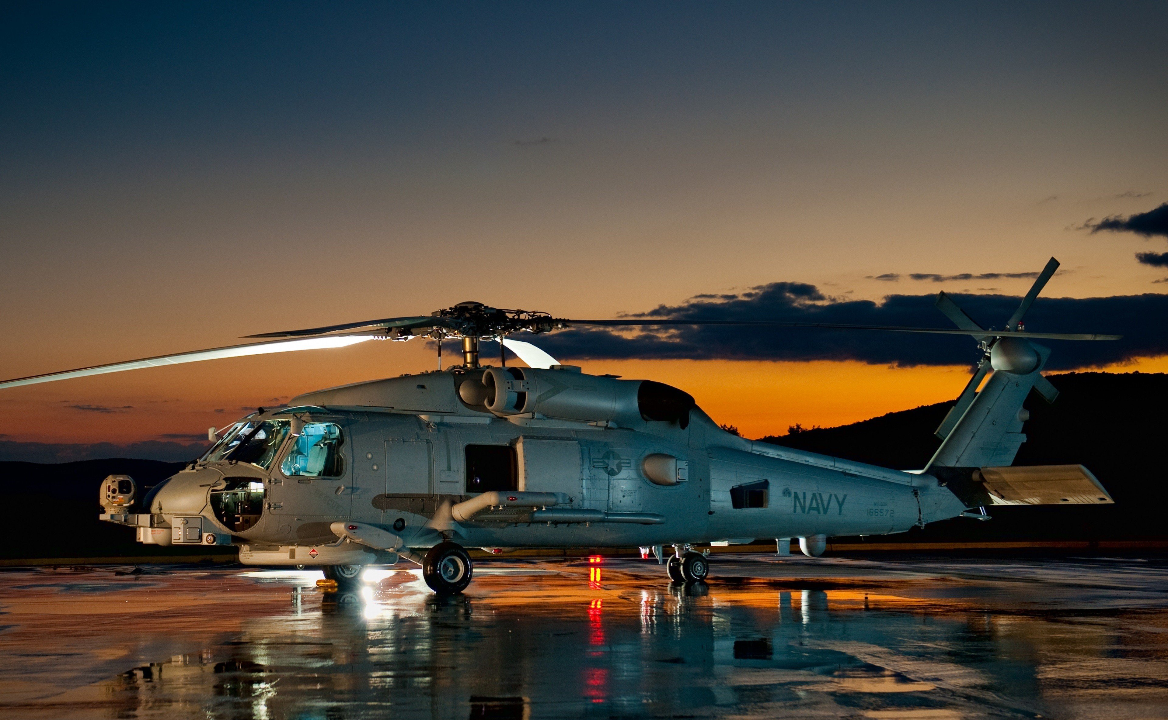 photography, Helicopters, United States Navy, Dusk, Sikorsky UH 60 Black Hawk Wallpaper