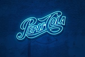 Pepsi, Neon, Typography, Blue