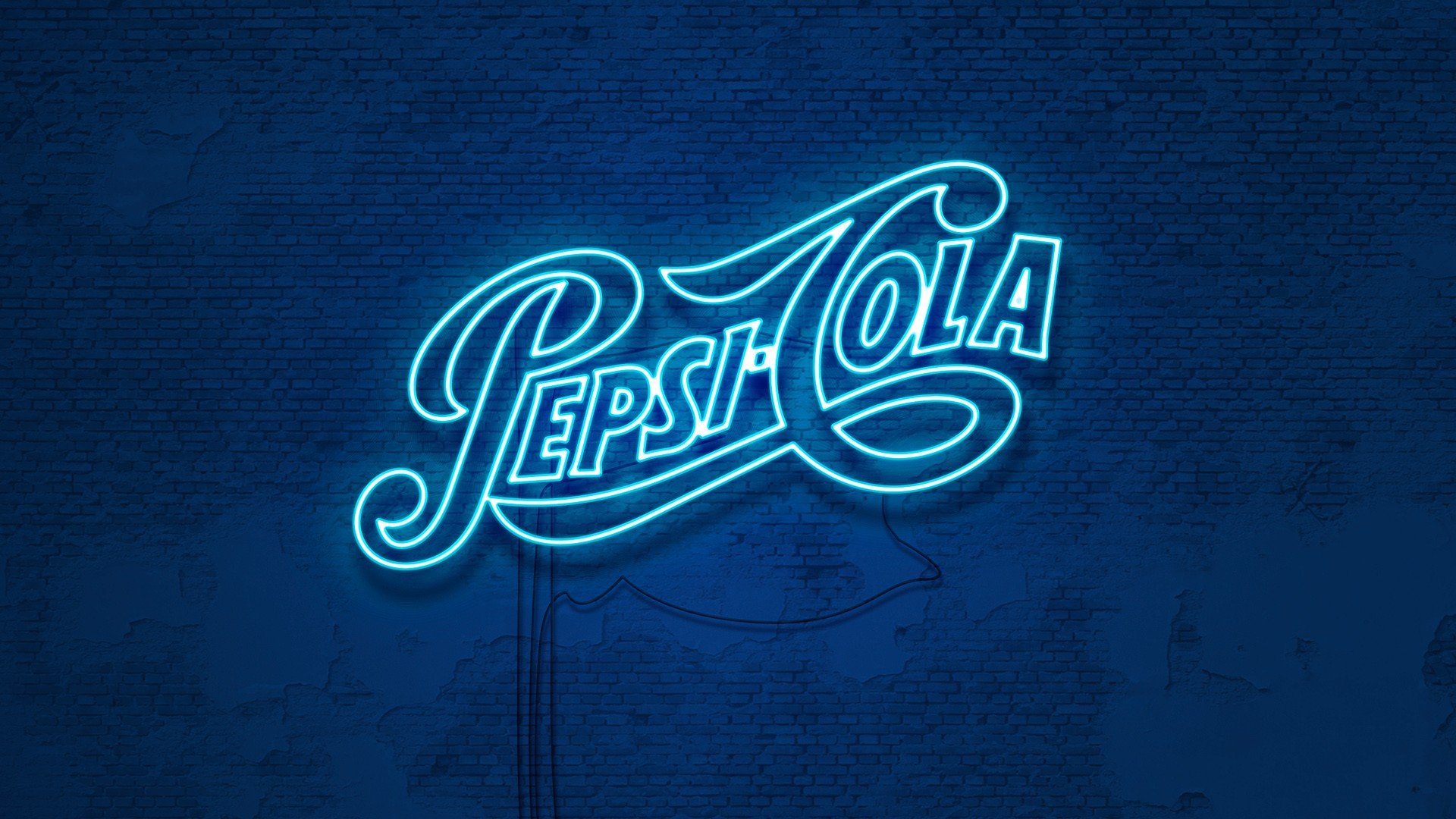 Pepsi, Neon, Typography, Blue Wallpaper
