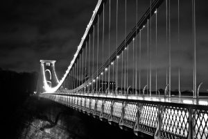 bridge, Bristol, Clifton Suspension Bridge, Monochrome