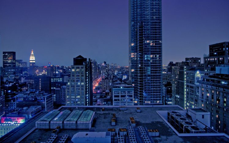 photography, Night, City, Urban, Lights, Building, Cityscape, New York City HD Wallpaper Desktop Background