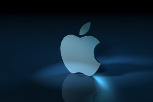 Apple Inc., Reflection, Blue background