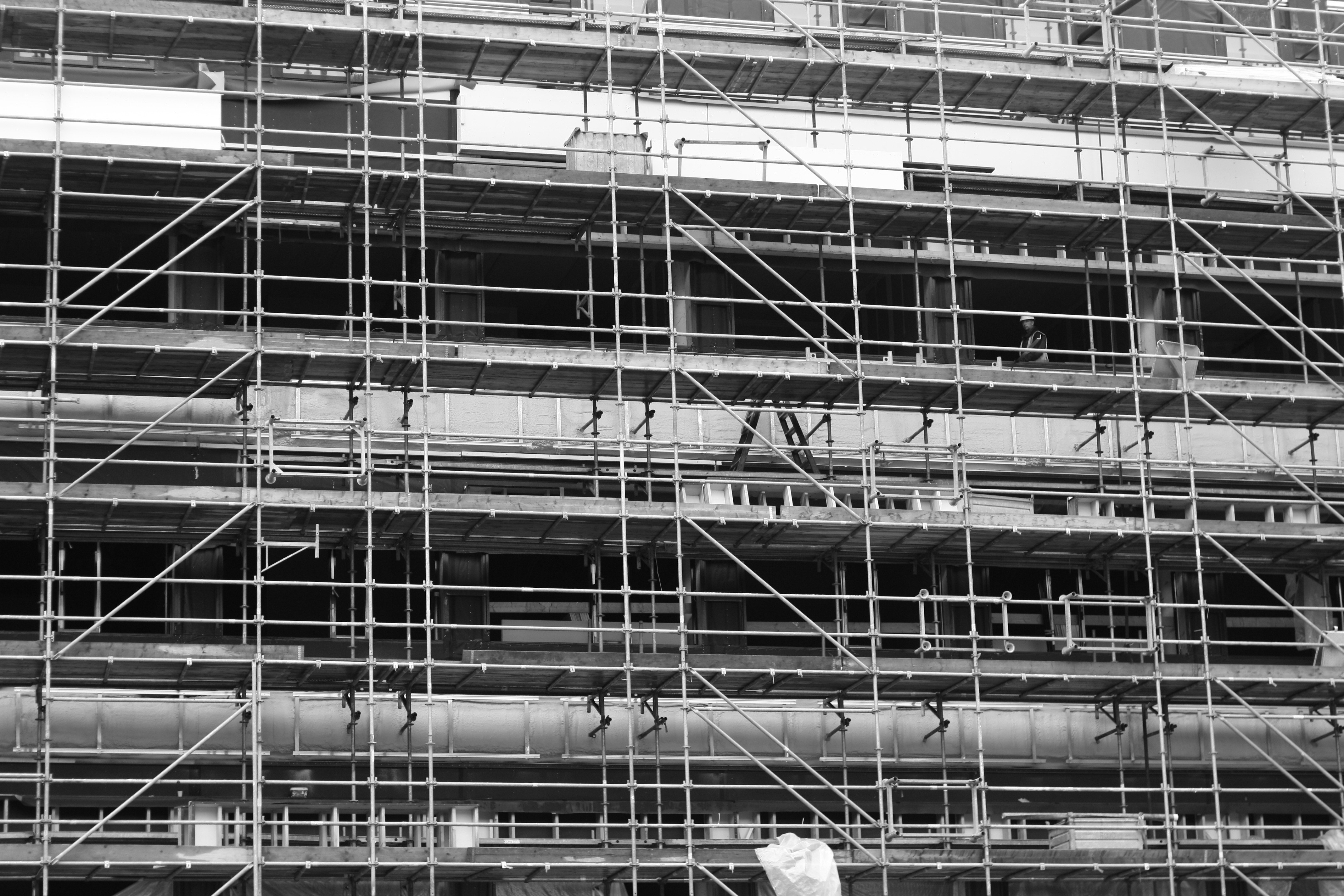 monochrome, Construction site, Building Wallpaper