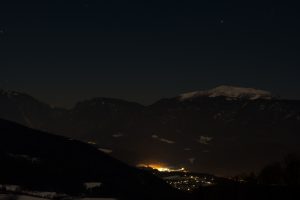 night, Stars, Mountain
