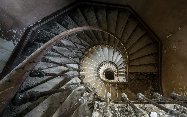 photography, Stairs, Spiral, Old, Interiors HD Wallpaper Desktop Background