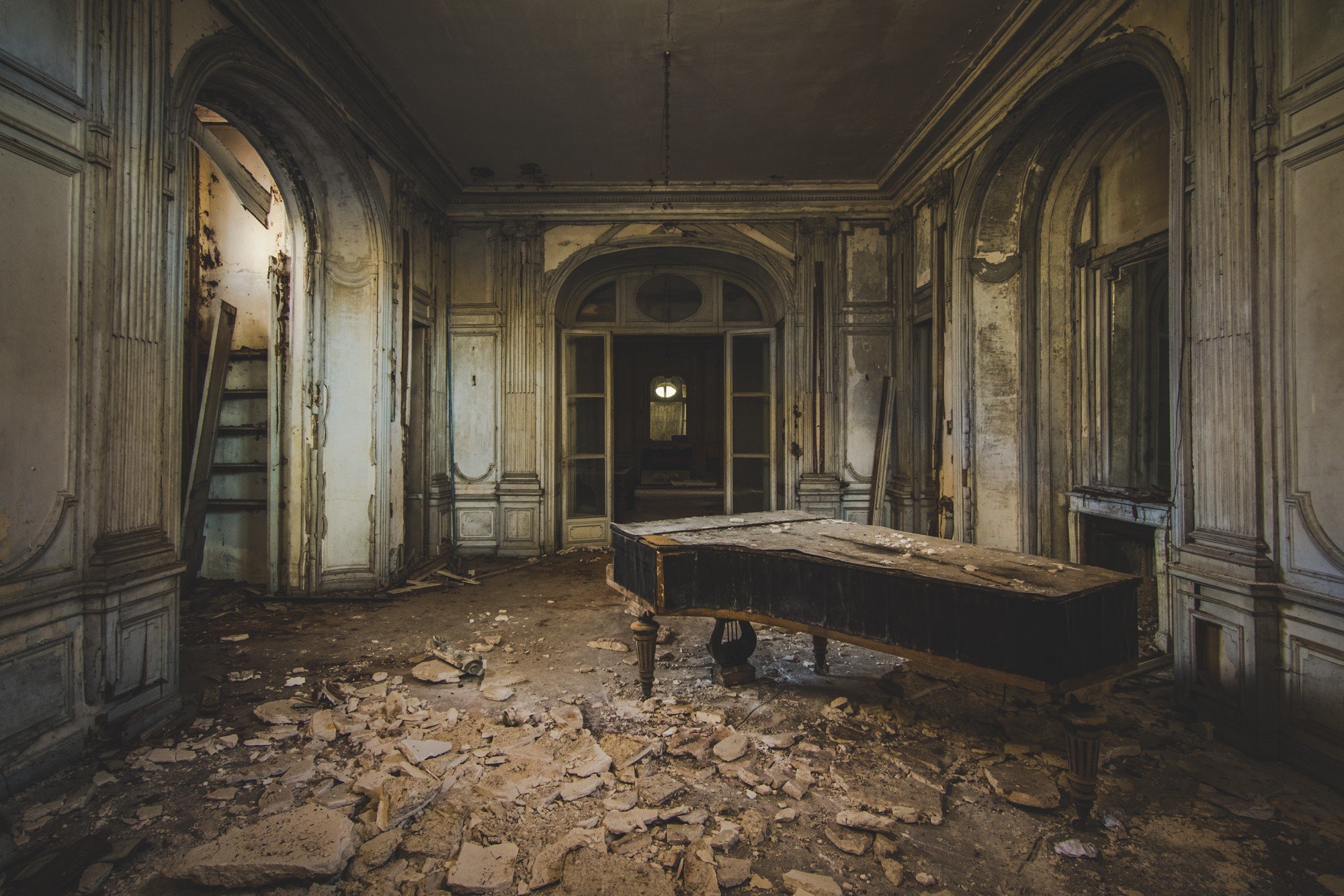 photography, Abandoned, Interiors, Interior design, Piano, Old Wallpaper