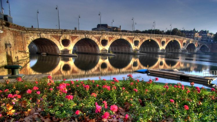 Toulouse, Pont Neuf, Garonne, France HD Wallpaper Desktop Background