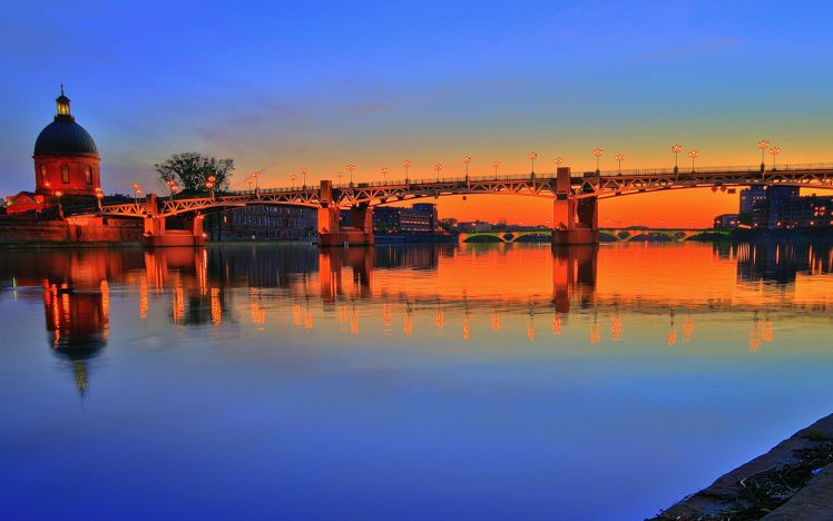 Toulouse, Pont Saint Pierre, France, Garonne HD Wallpaper Desktop Background