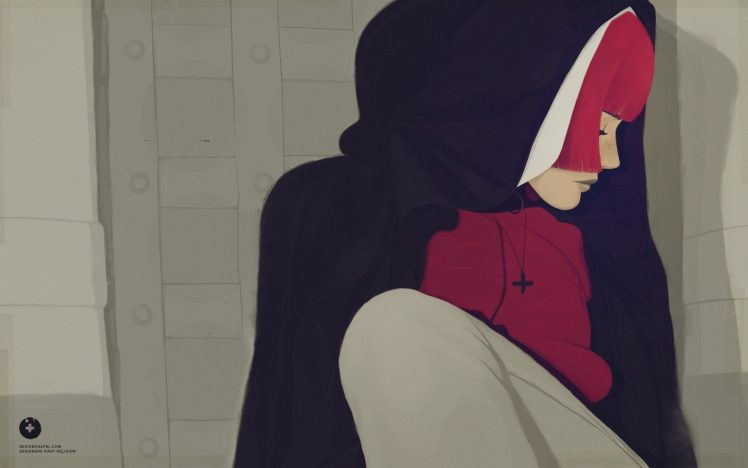 nuns, Redhead, Drawing, Religion HD Wallpaper Desktop Background