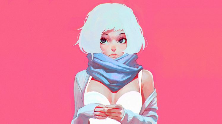 Ilya Kuvshinov, Drawing, Pink HD Wallpaper Desktop Background