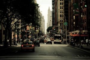 New York City, City, Taxi, Street, Building