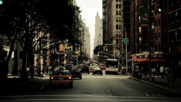 New York City, City, Taxi, Street, Building HD Wallpaper Desktop Background