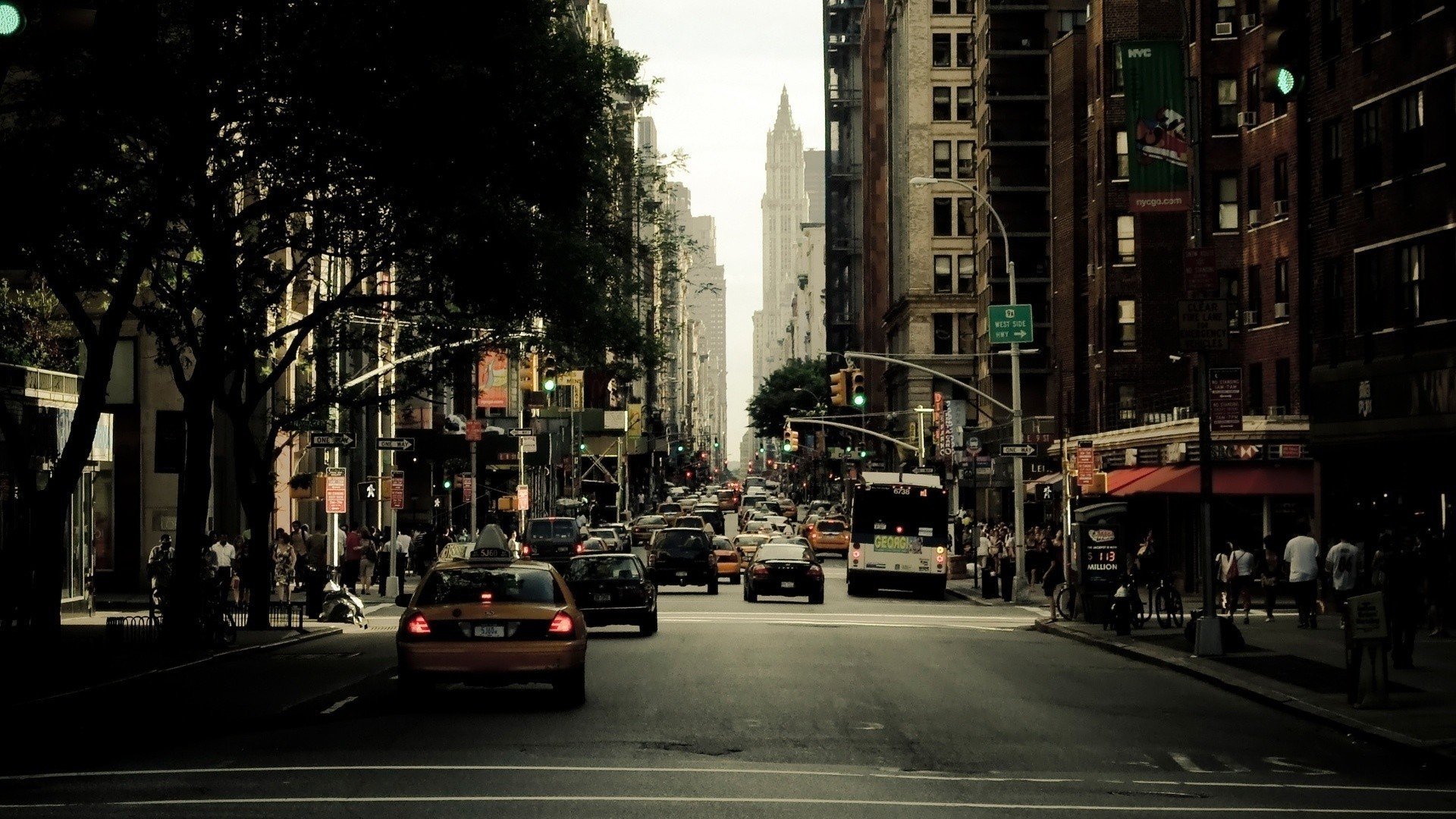 New York City, City, Taxi, Street, Building Wallpaper