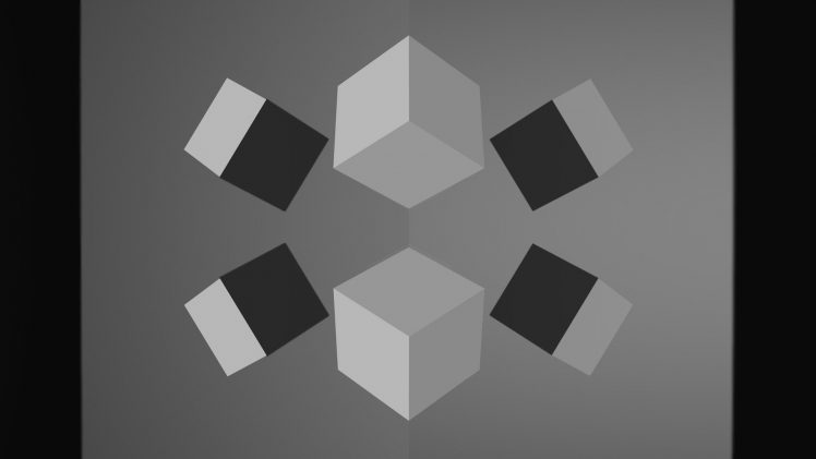 cube, Symetry, Monochrome HD Wallpaper Desktop Background