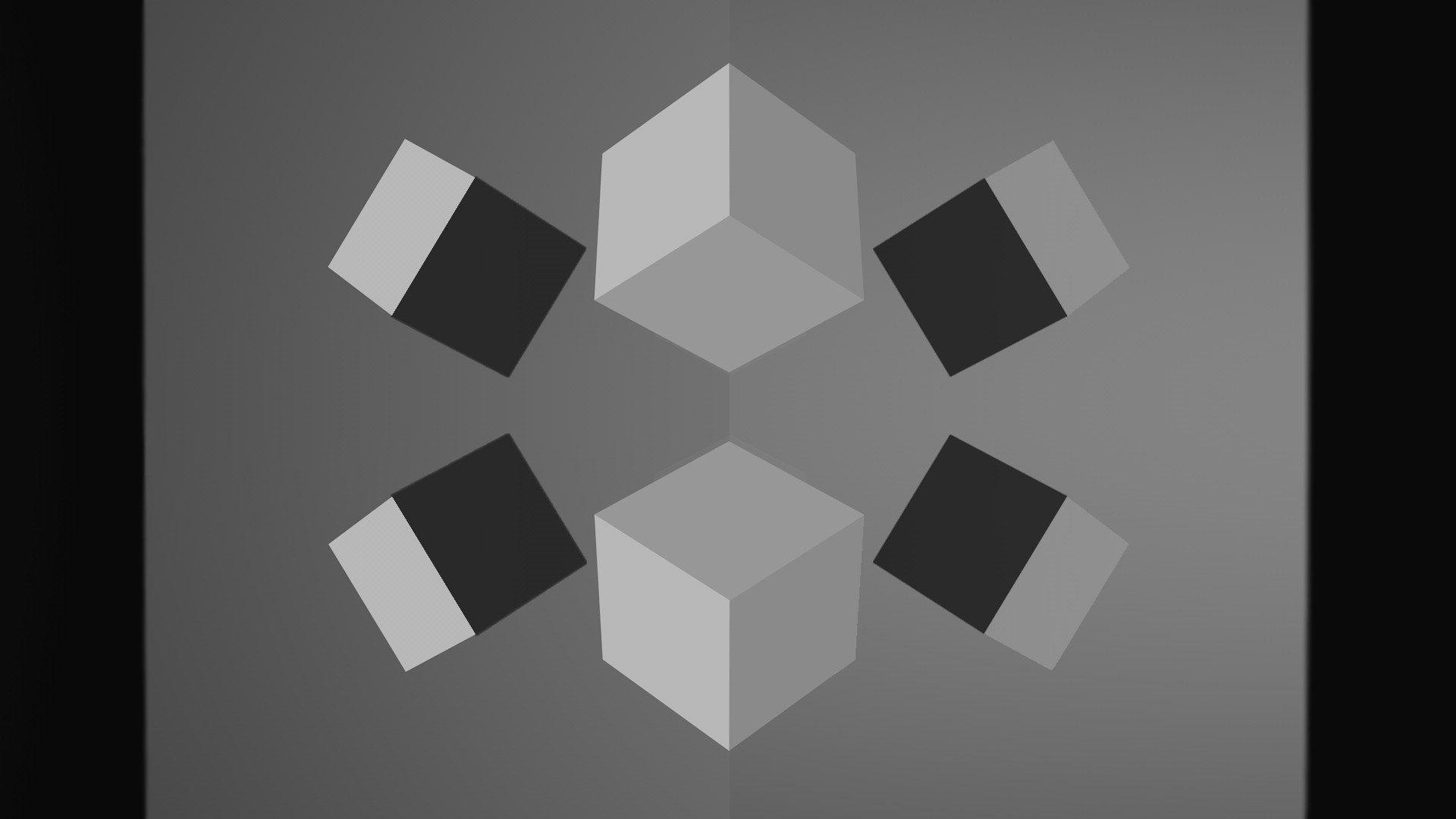 cube, Symetry, Monochrome Wallpaper
