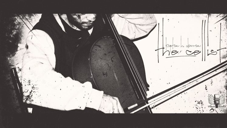 Kaptan H. Davran, Cello, Album covers, The cellist, Aerosol Productions, Monochrome HD Wallpaper Desktop Background
