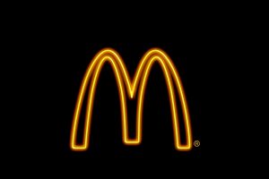 fast food, SIgn, Neon light, Simple background, McDonalds, Logo