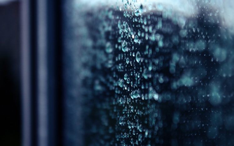 macro, Water drops, Bokeh, Depth of field, Water on glass, Rain HD Wallpaper Desktop Background