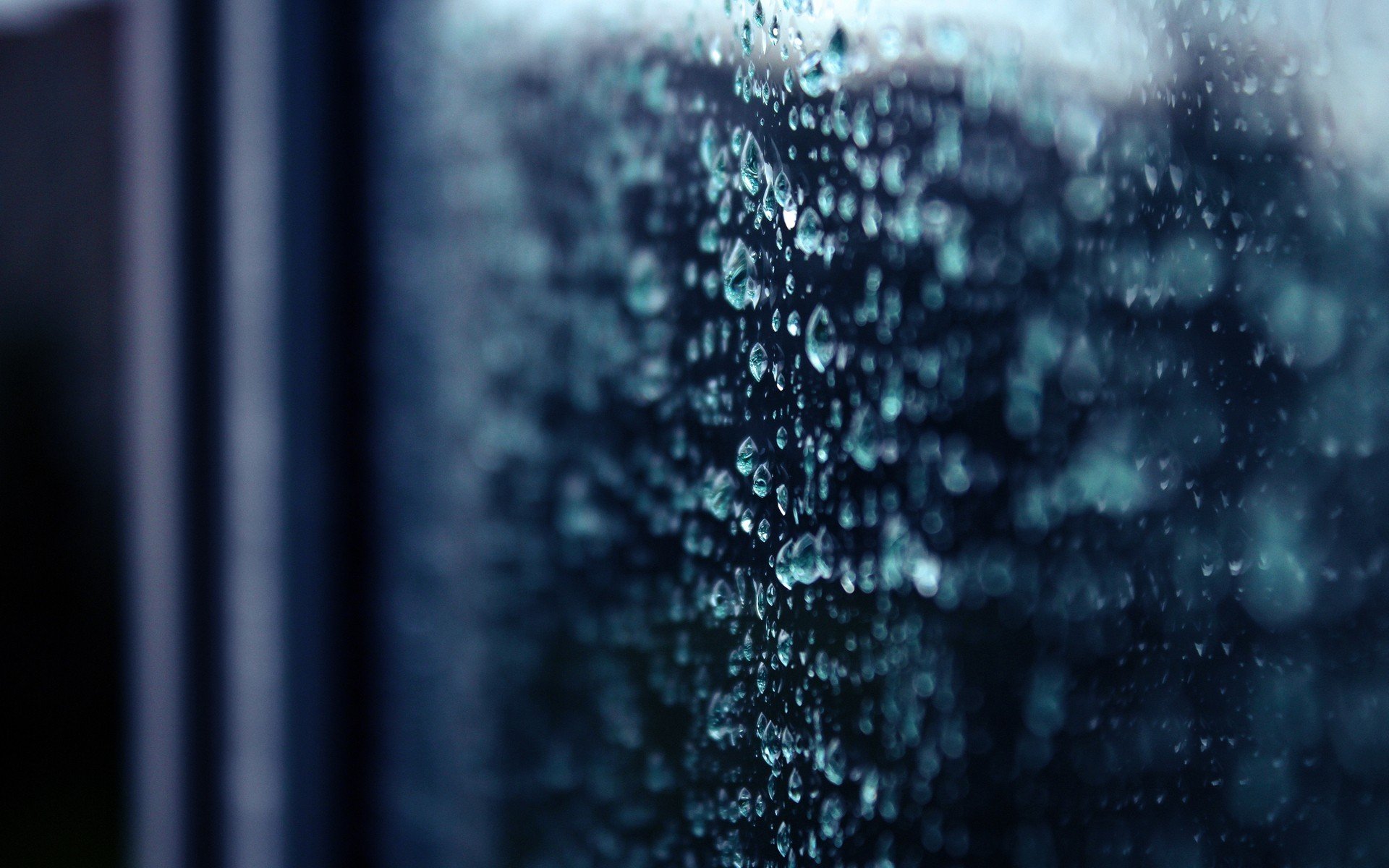 macro, Water drops, Bokeh, Depth of field, Water on glass, Rain Wallpaper