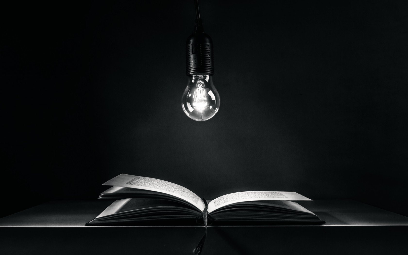 light bulb, Lights, Books Wallpaper