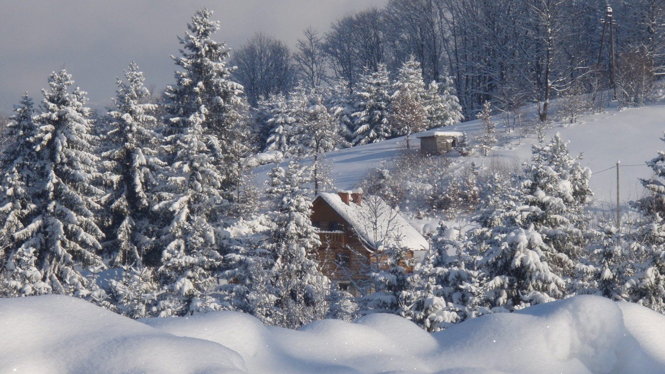 snow, House Wallpaper