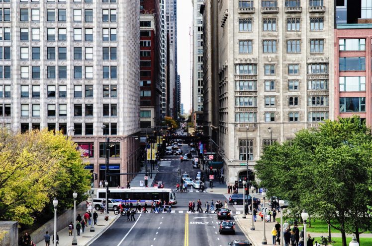 city, Street, Chicago, Cityscape, Building, Traffic HD Wallpaper Desktop Background