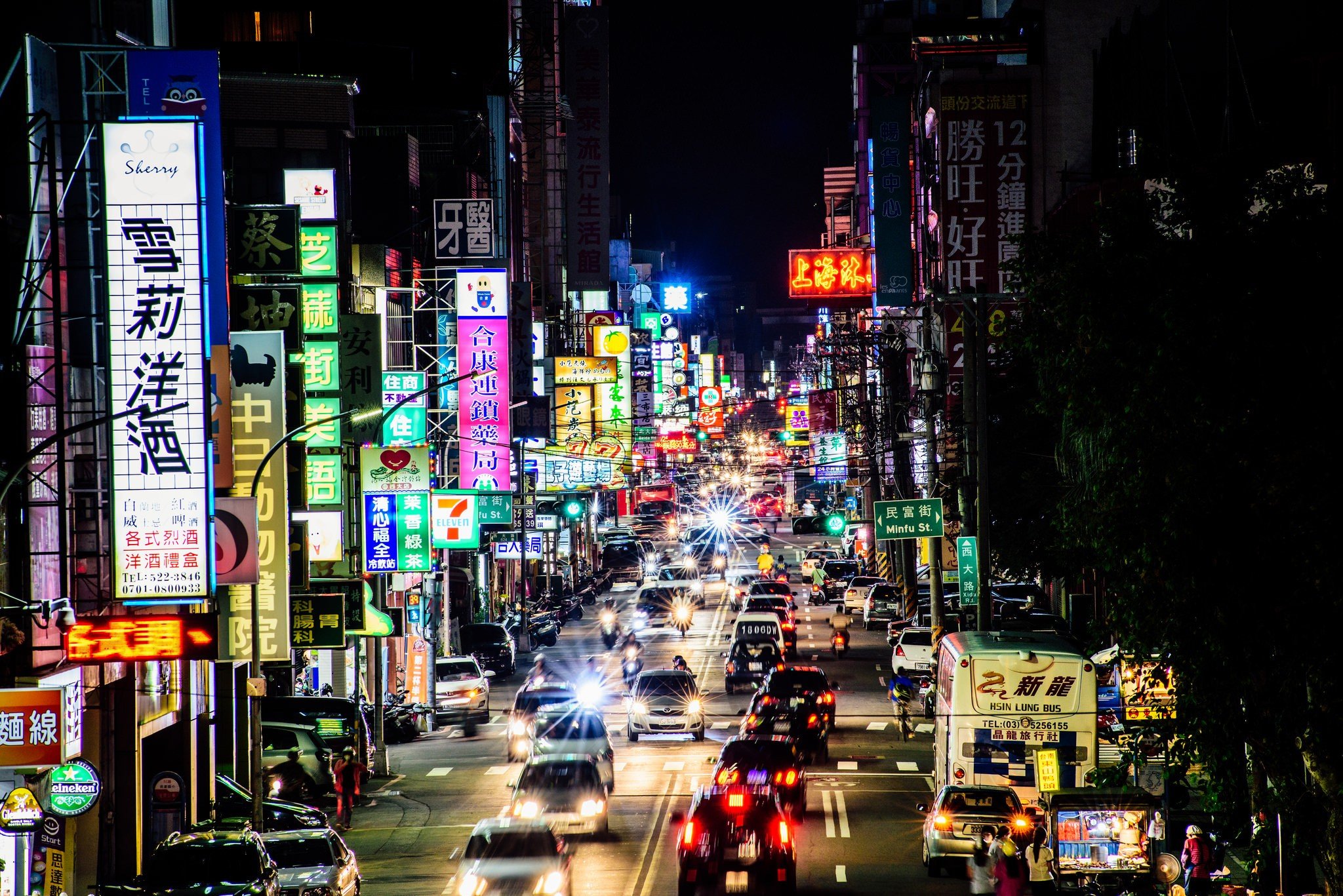 city, Asia, Urban, Night, Street, Traffic Wallpaper