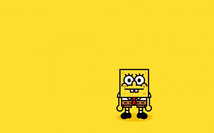 SpongeBob SquarePants, Minimalism, Simple background HD Wallpaper Desktop Background