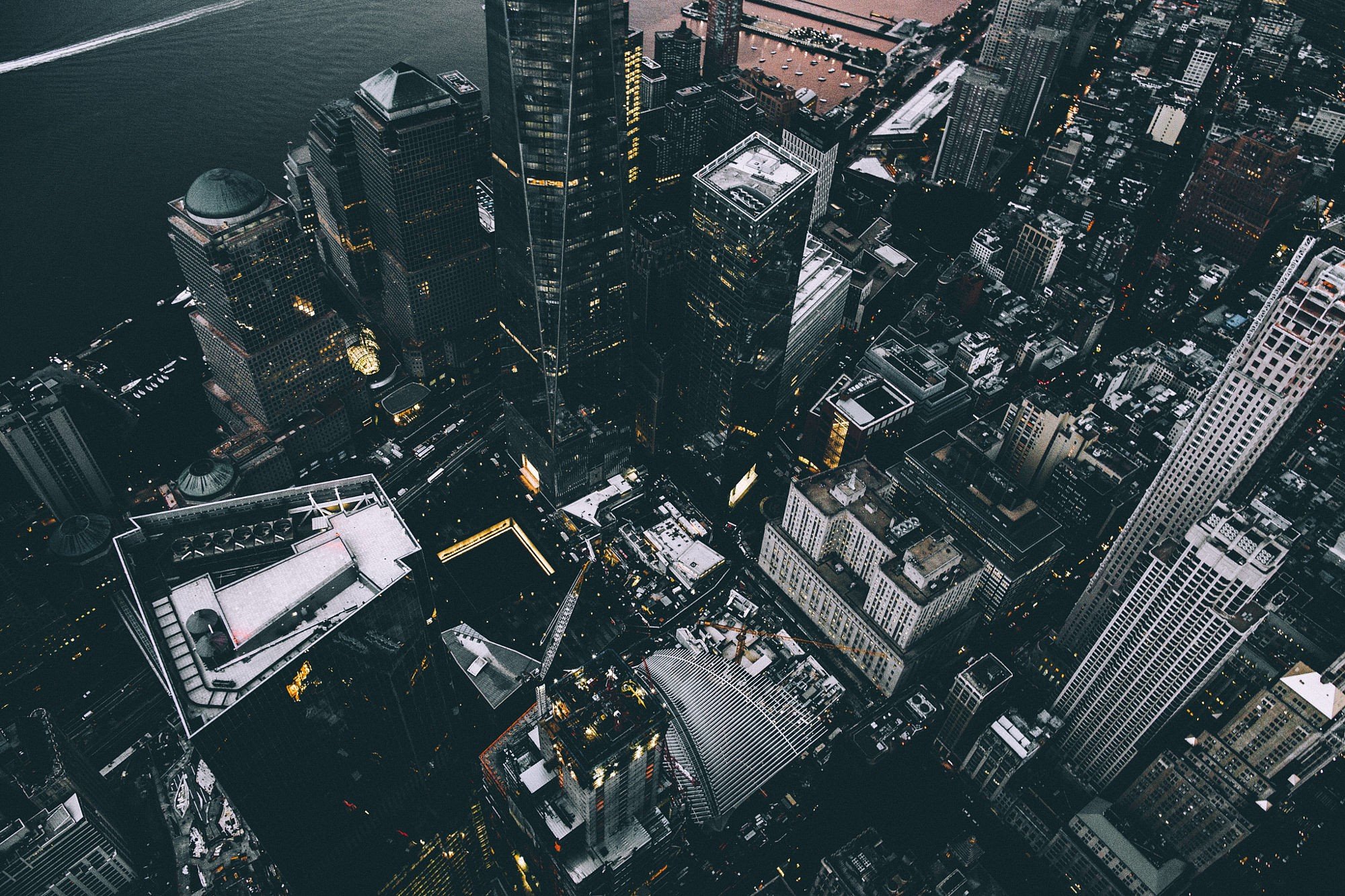 New York City, World Trade Center, Memorial, Aerial view, Cityscape, Skyscraper Wallpaper