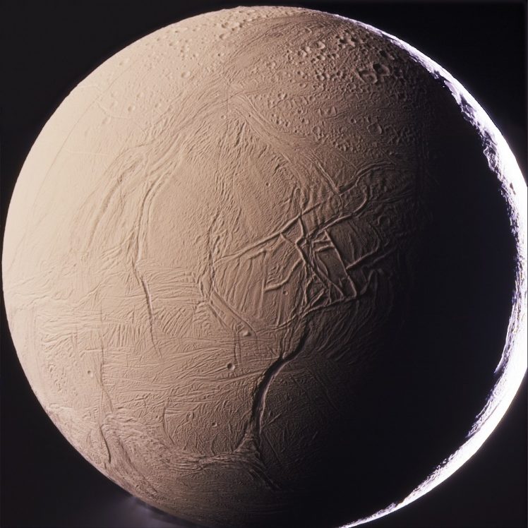 Saturn, Enceladus, Cassini Solstice Mission HD Wallpaper Desktop Background