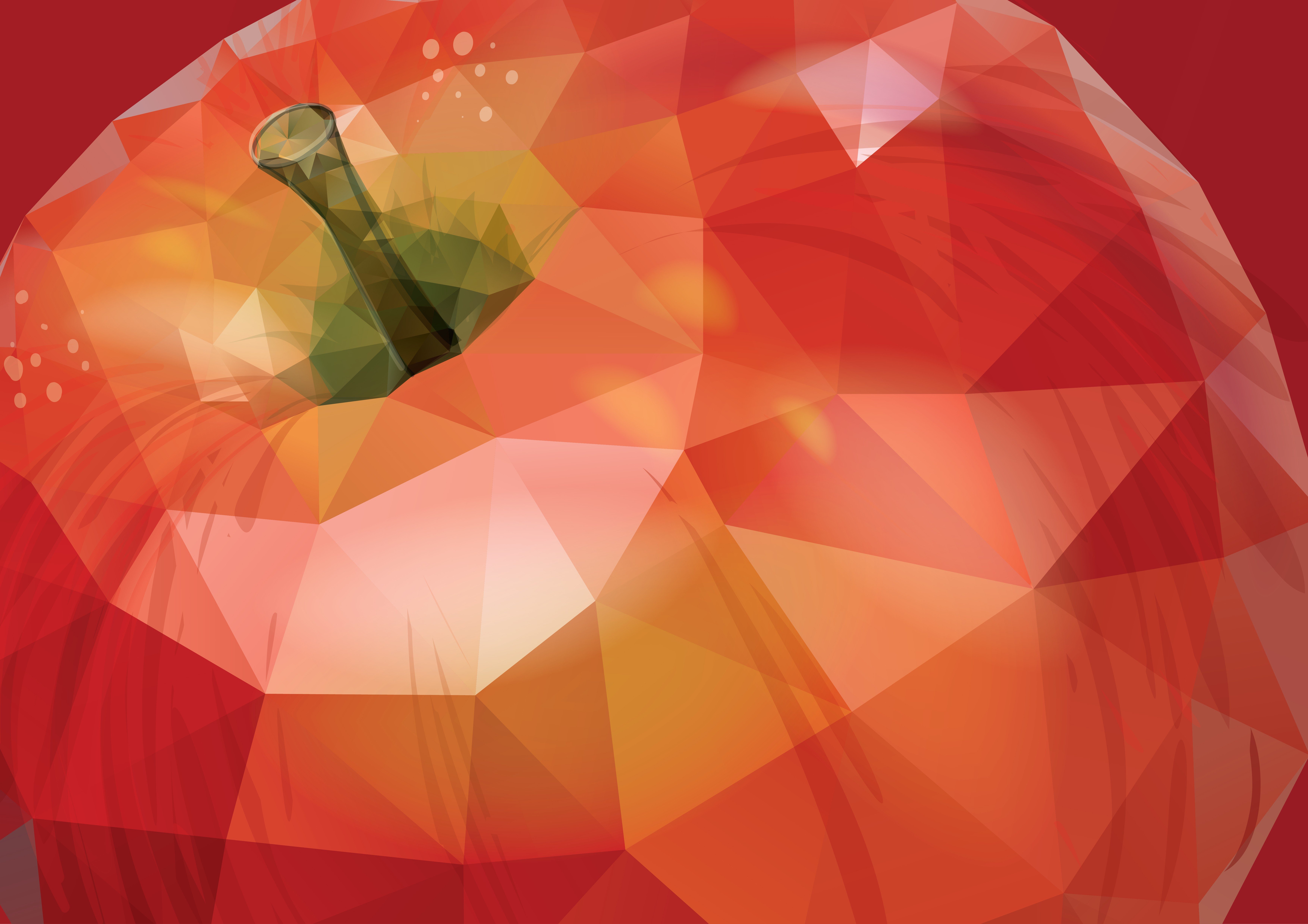 apples, Low poly Wallpaper