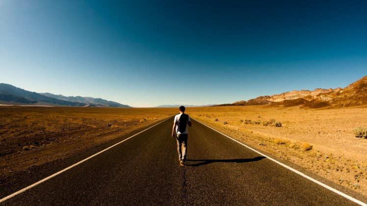 walking, Men, Road, Desert HD Wallpaper Desktop Background