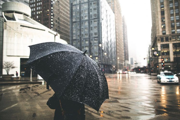 umbrella, City, Rain HD Wallpaper Desktop Background