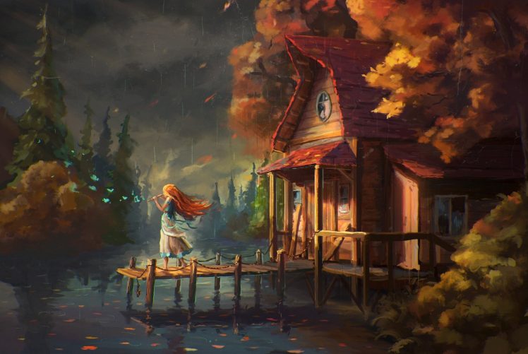 fairy tale, Cabin HD Wallpaper Desktop Background