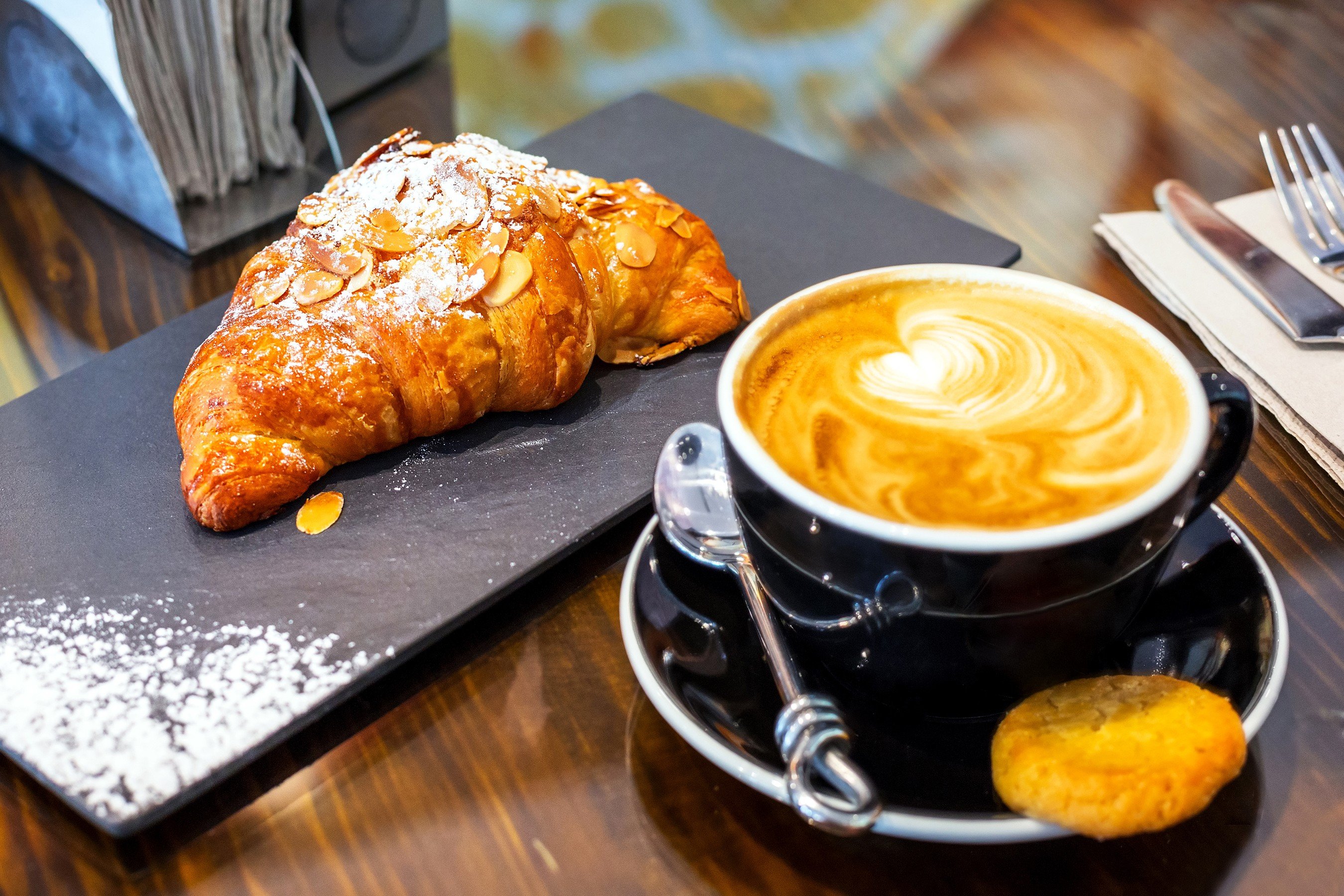 breakfast, Food, Coffee, Croissants Wallpaper