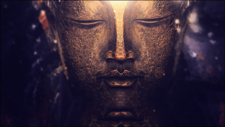 Buddha, Meditation, Spiritual, Buddhism, Bokeh, Lights, Purple, Gold, Macro, Photography, Depth of field, Zen HD Wallpaper Desktop Background
