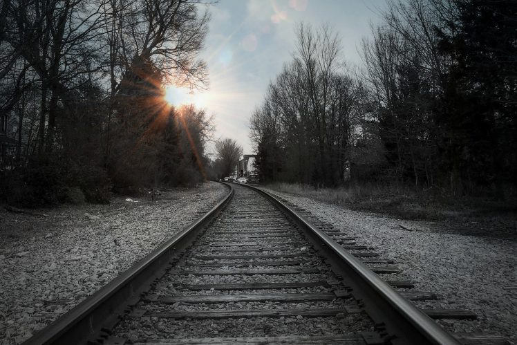 Sun, Railway HD Wallpaper Desktop Background