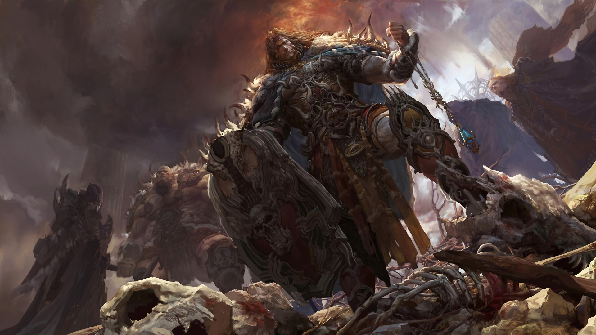 warrior, Fantasy Battle Wallpaper
