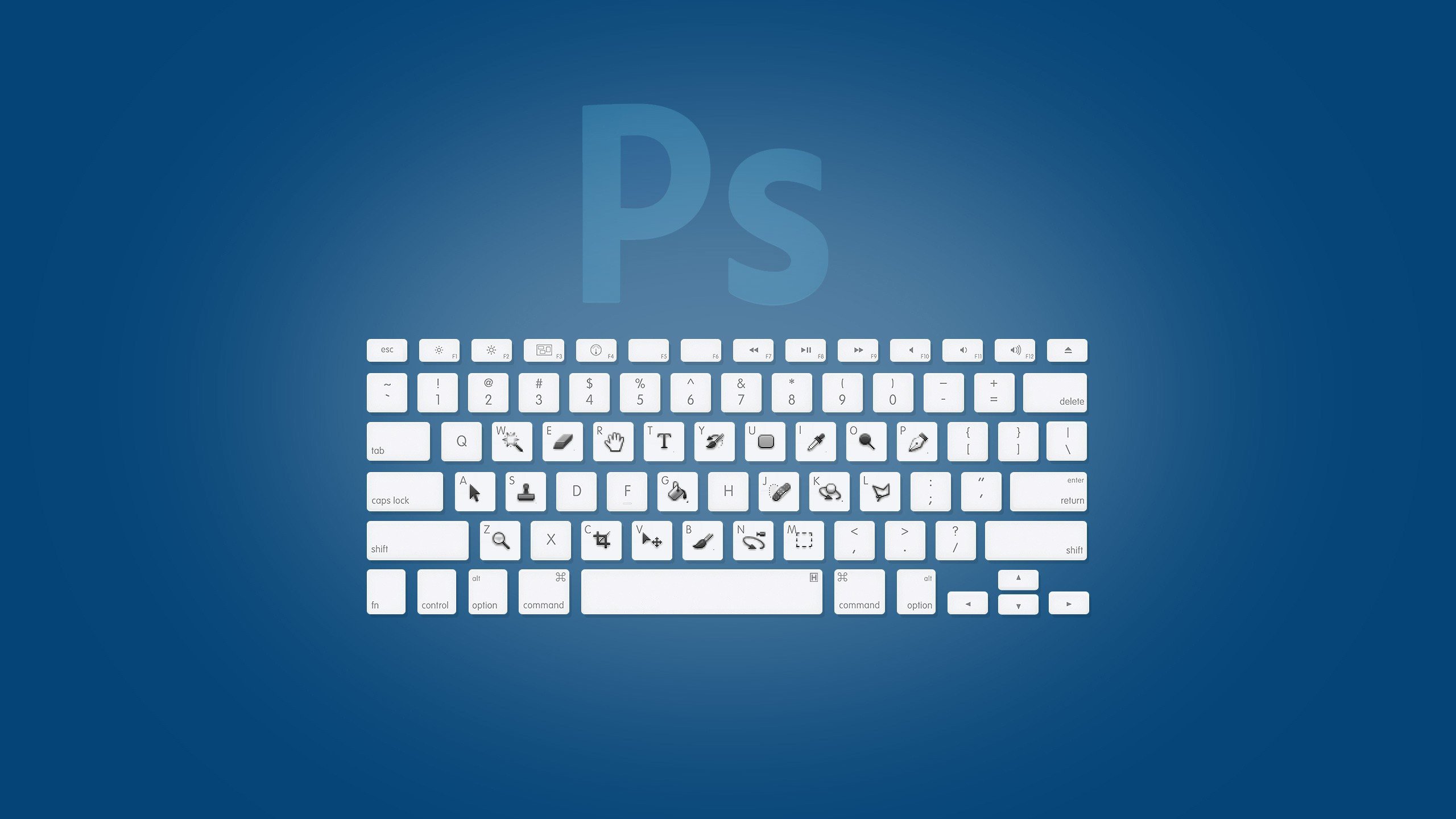 Photoshop, Blue, Keys, Shortcuts, Keyboards Wallpaper