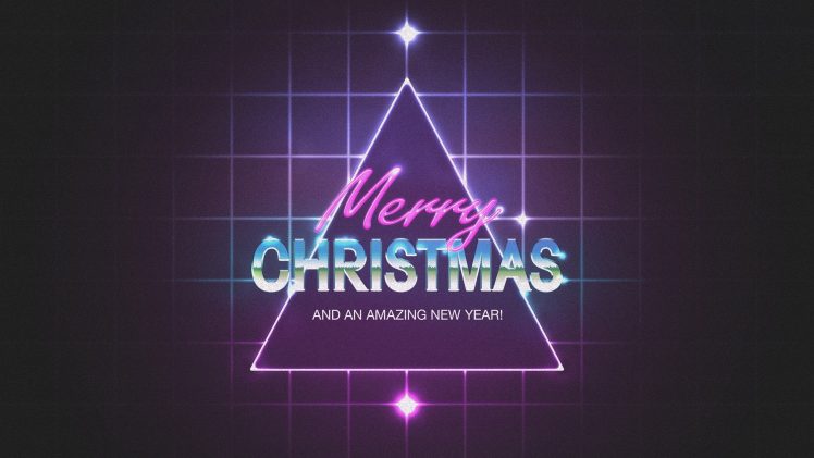 1980s, Christmas, Triangle, Purple HD Wallpaper Desktop Background
