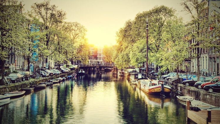 Amsterdam, Boat HD Wallpaper Desktop Background
