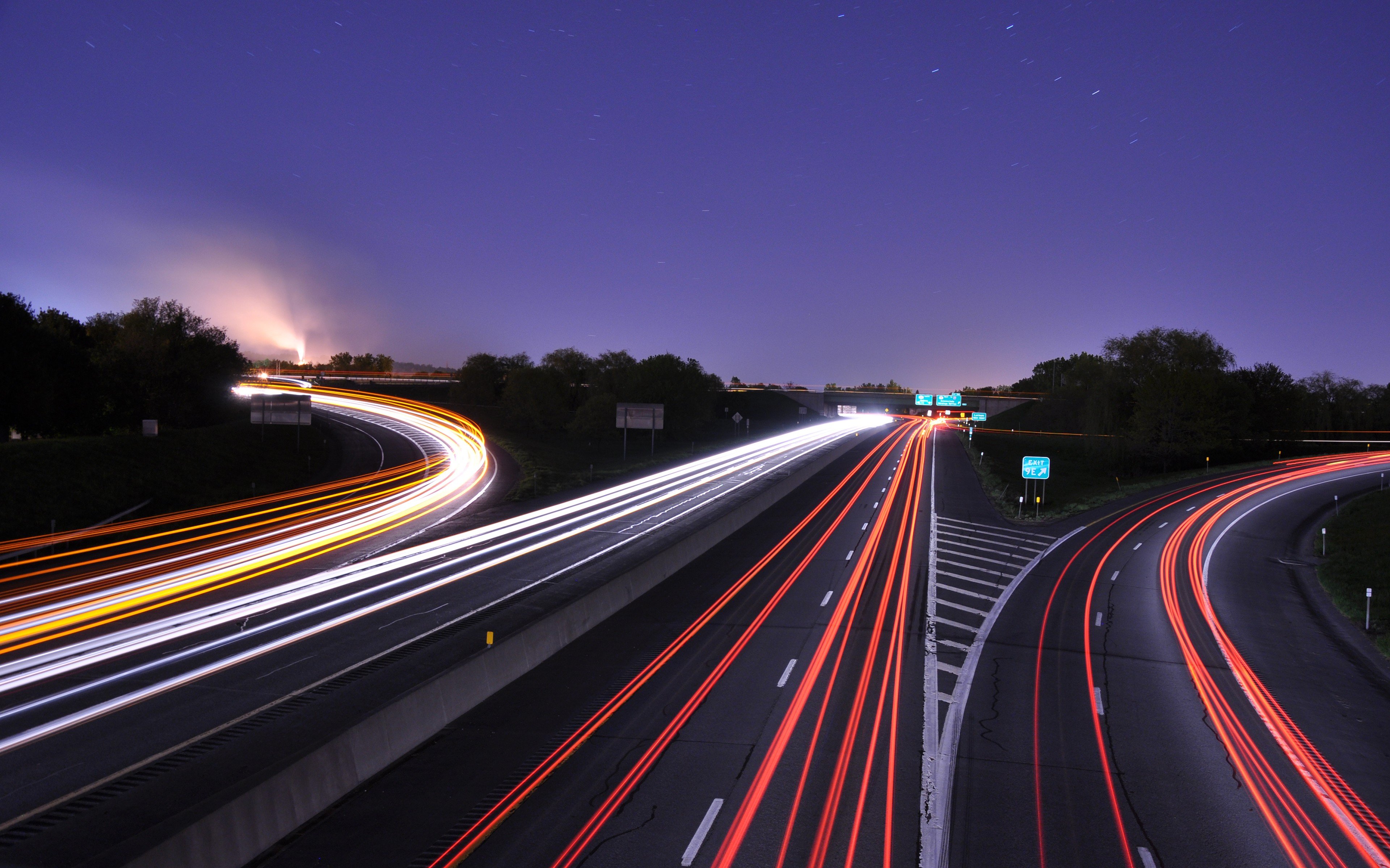 road, Freeway, Long exposure, Lights, Traffic Wallpaper