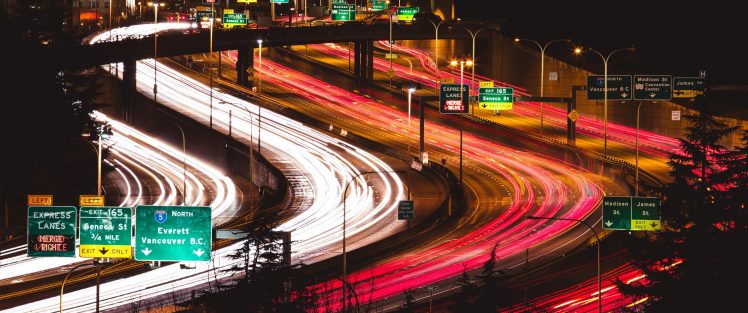 long exposure, Traffic, Freeway, Night, City HD Wallpaper Desktop Background