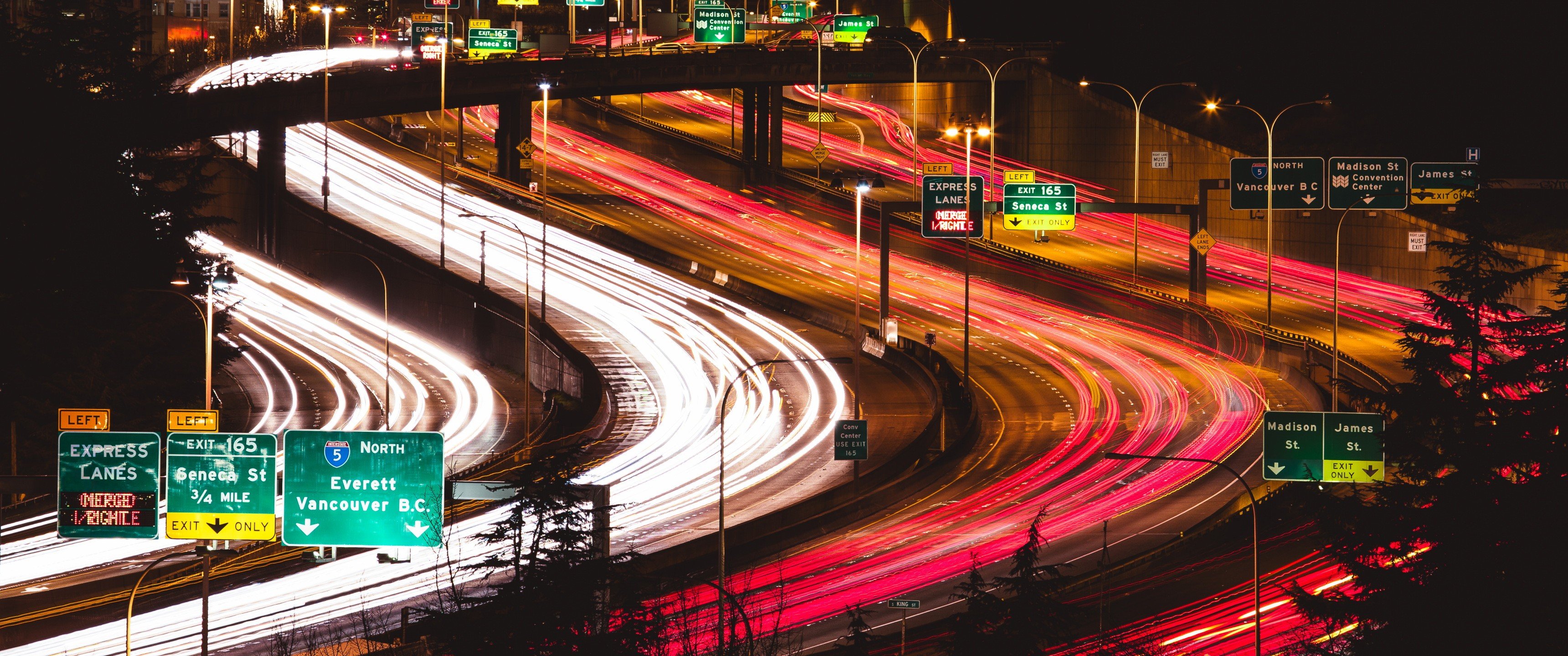 long exposure, Traffic, Freeway, Night, City Wallpapers HD / Desktop and Mobile Backgrounds