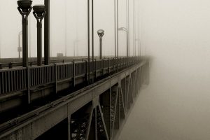 Golden Gate Bridge, Noir, Mist, Bridge, Monochrome