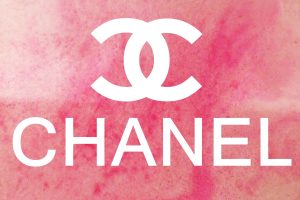 Chanel, Pink background, Logo