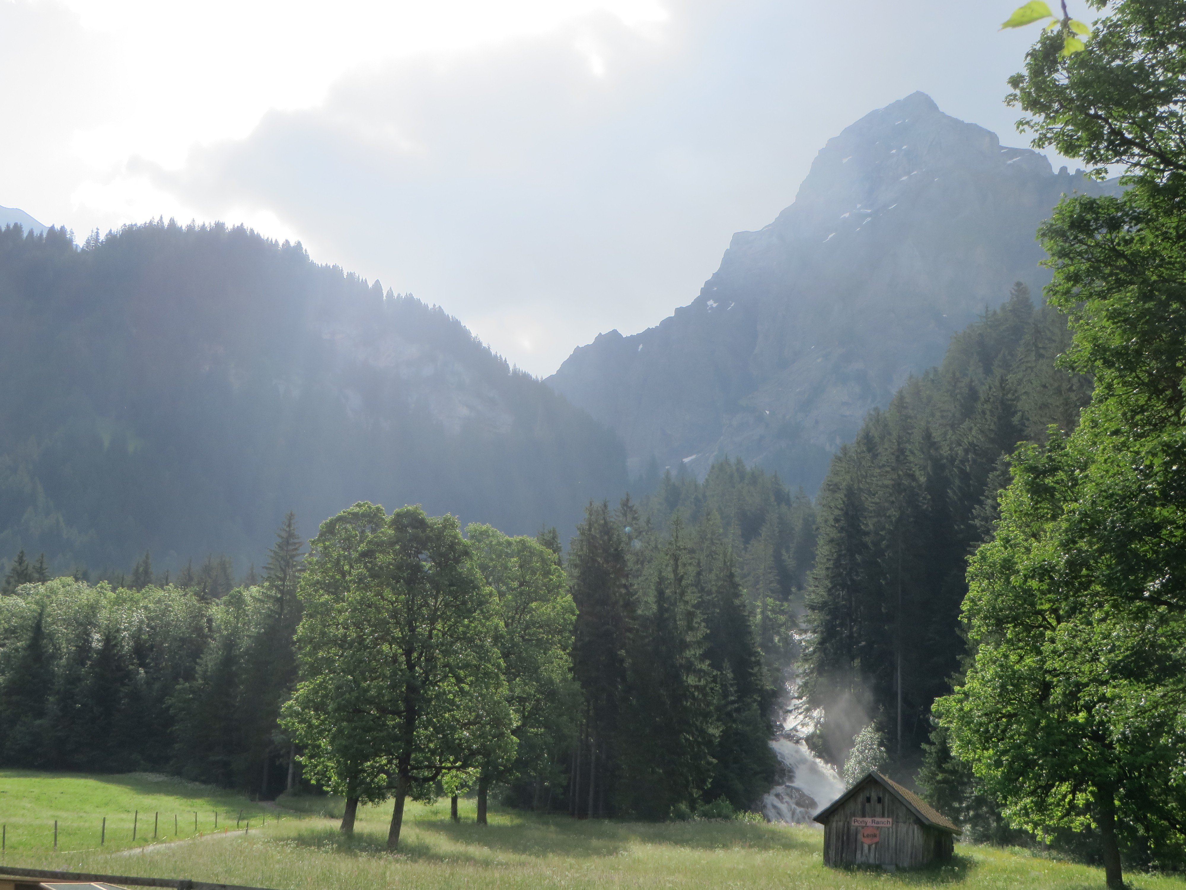 Switzerland, Mountains, Lenk, River, Shack, Swiss Alps, Alps, Bernese Alps Wallpaper