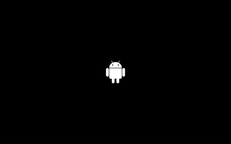androids, Black, Simple, Minimalism, White, Operating systems HD Wallpaper Desktop Background
