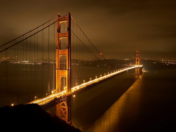 bridge, Lights, Night, Photography, Architecture HD Wallpaper Desktop Background