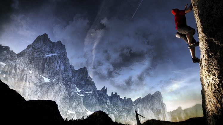 mountains, Rock climbing HD Wallpaper Desktop Background